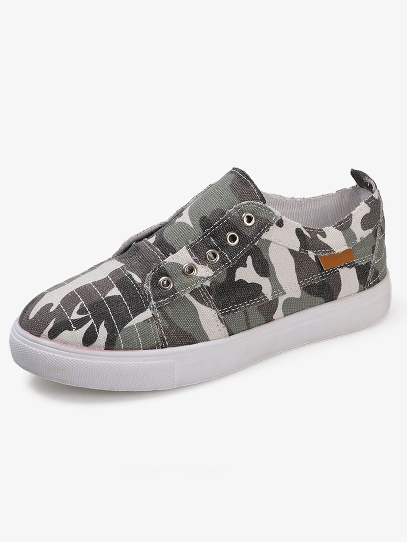 Dames Camouflage Canvas Brede Pasvorm Draagbare Casual Flats