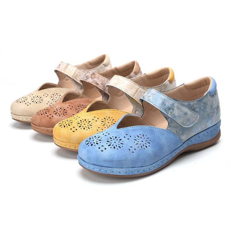 Dames Casual Color Splicing Hollow Hook Loop Flats