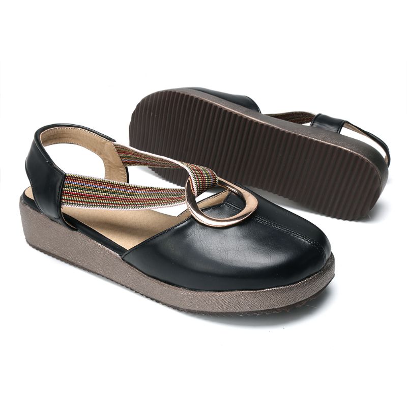 Dames Casual Elastische Band Metalen Gat Flats