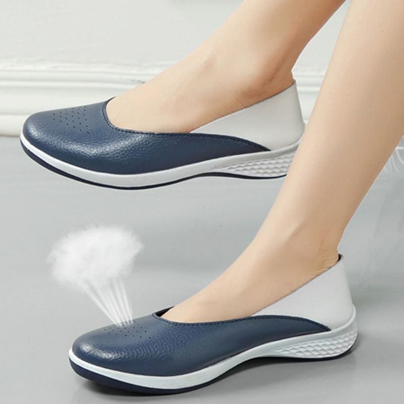 Dames Casual Zachte Stiksels Slip Op Flats Loafers