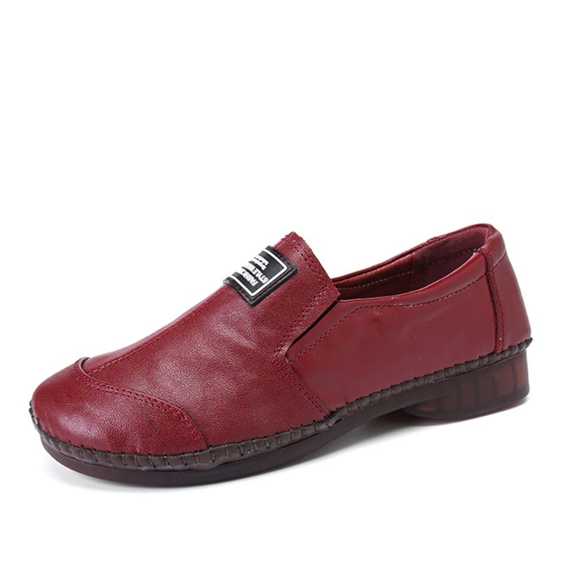 Dames Echt Leer Zachte Antislip Flats Loafers