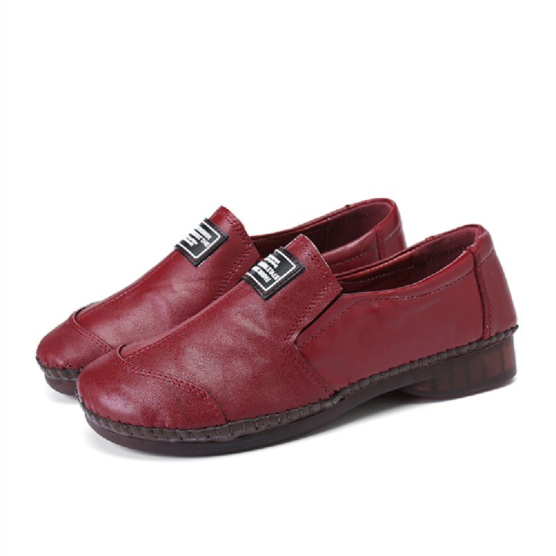 Dames Echt Leer Zachte Antislip Flats Loafers