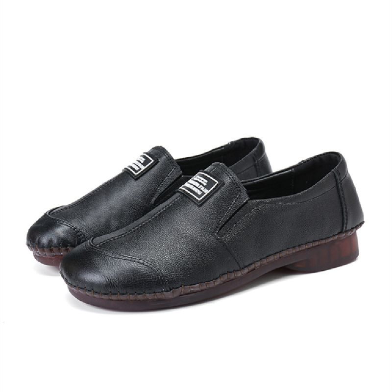 Dames Echt Leer Zachte Antislip Flats Loafers