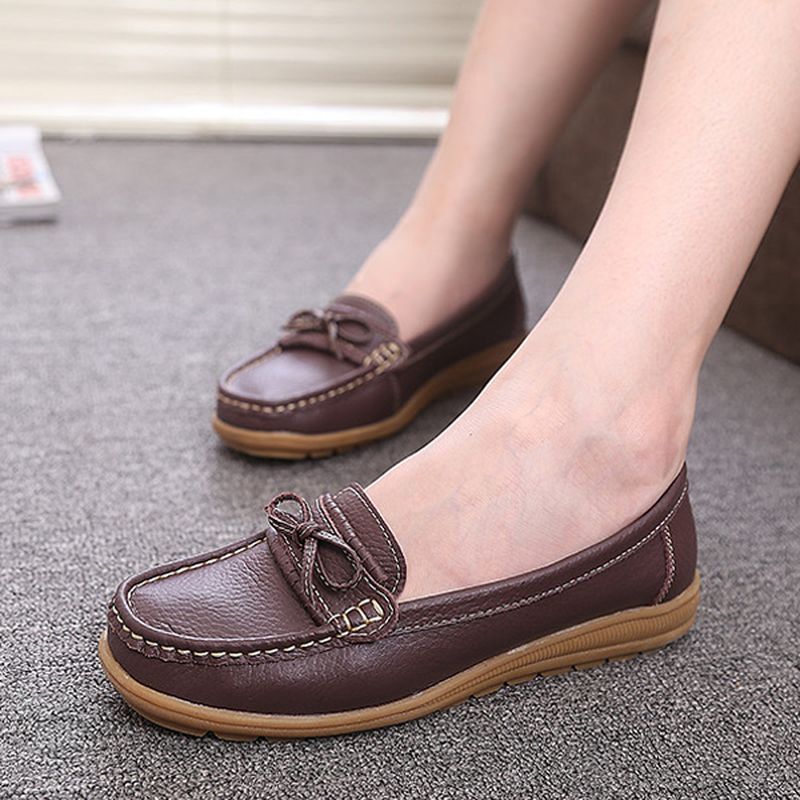 Dames Flat Slip On Casual Soft Outdoor Platte Loafers Schoenen Met Ronde Neus