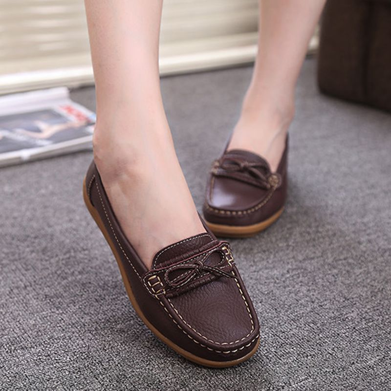 Dames Flat Slip On Casual Soft Outdoor Platte Loafers Schoenen Met Ronde Neus