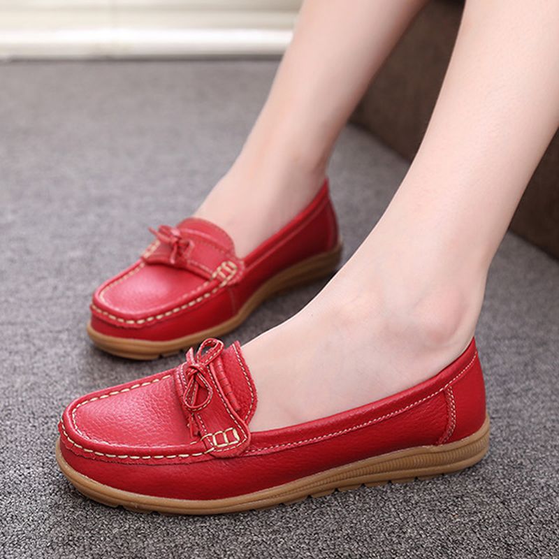 Dames Flat Slip On Casual Soft Outdoor Platte Loafers Schoenen Met Ronde Neus