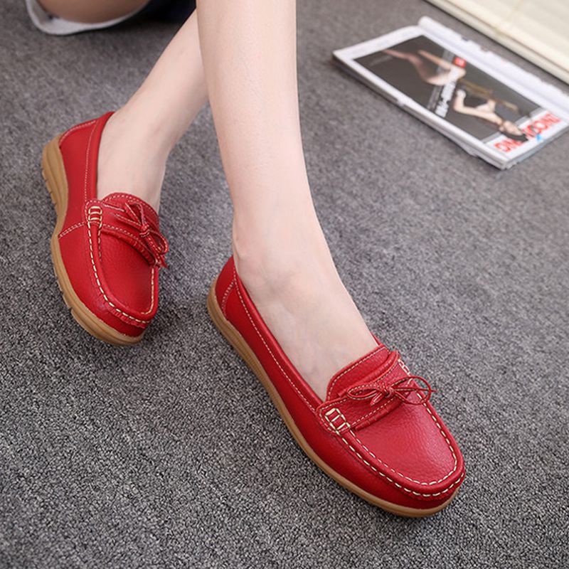 Dames Flat Slip On Casual Soft Outdoor Platte Loafers Schoenen Met Ronde Neus