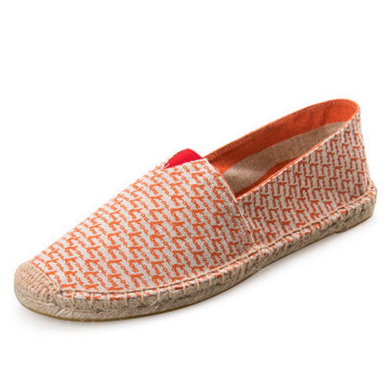 Dames Grote Maat Effen Kleur Slip-on Espadrilles Fisherman Platte Schoenen