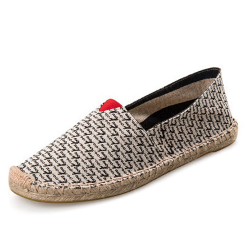 Dames Grote Maat Effen Kleur Slip-on Espadrilles Fisherman Platte Schoenen