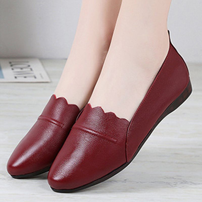 Dames Lace Trim Soft Sole Casual Slip-on Flats Loafers