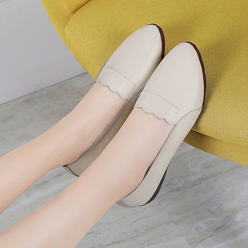 Dames Lace Trim Soft Sole Casual Slip-on Flats Loafers