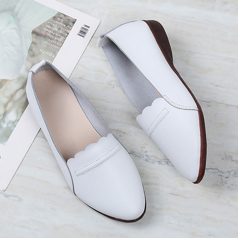 Dames Lace Trim Soft Sole Casual Slip-on Flats Loafers