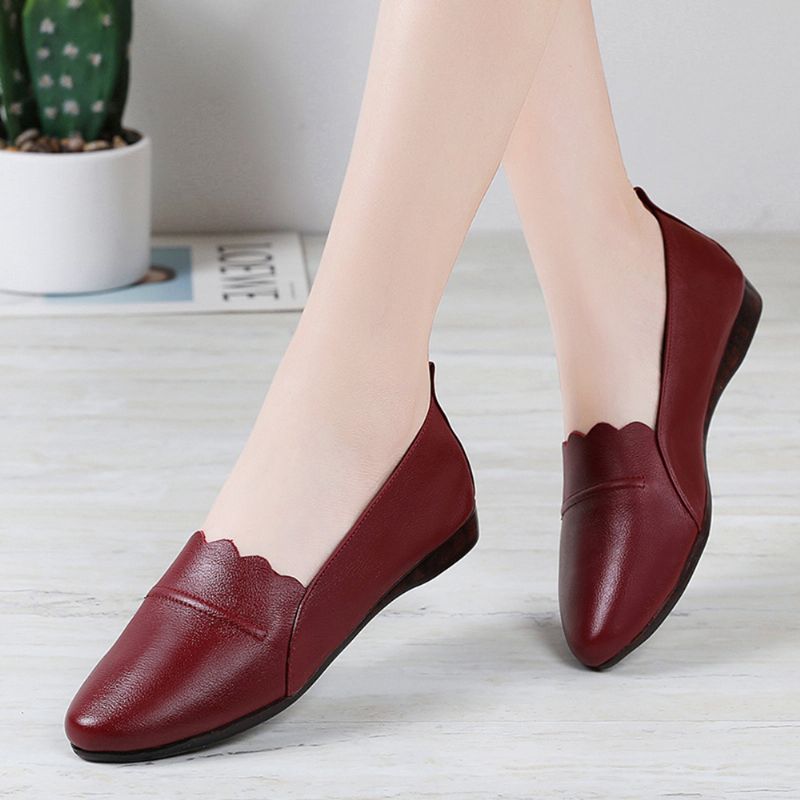 Dames Lace Trim Soft Sole Casual Slip-on Flats Loafers