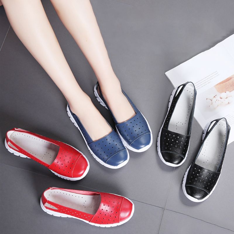 Dames Lederen Holle Ademende Zachte Casual Flats