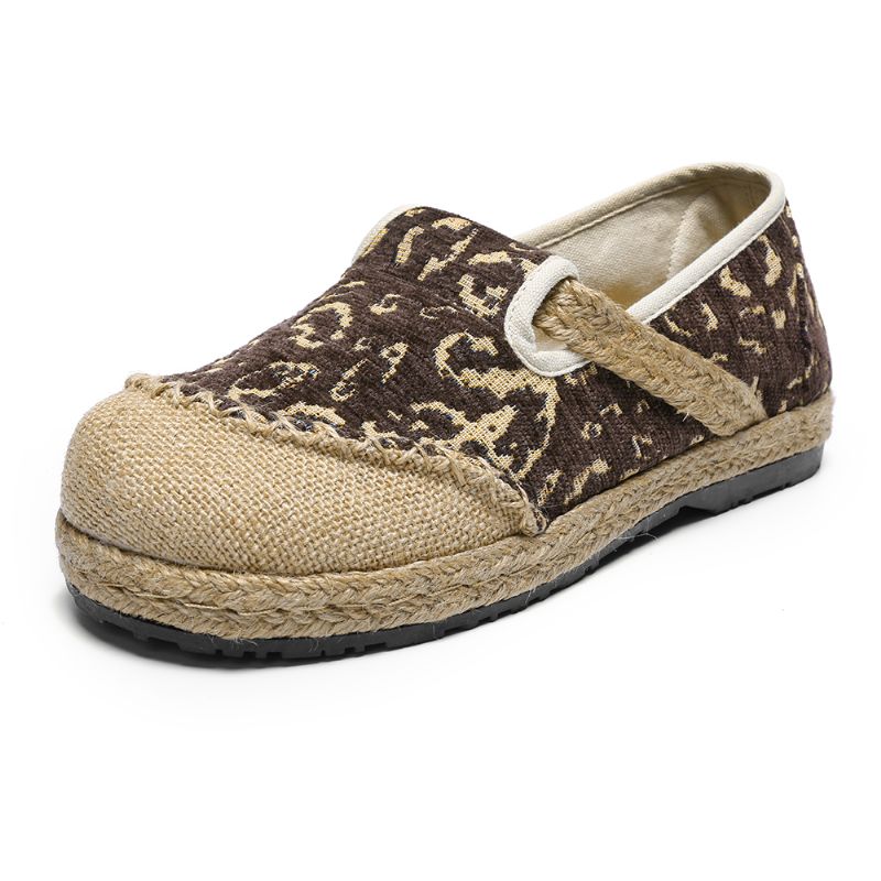 Dames Linnen Handgemaakte Espadrille Draagbare Casual Loafers