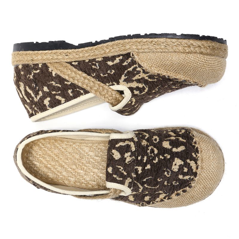 Dames Linnen Handgemaakte Espadrille Draagbare Casual Loafers