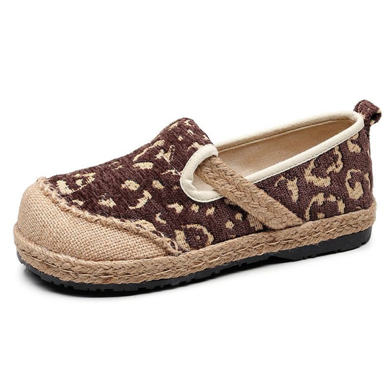 Dames Linnen Handgemaakte Espadrille Draagbare Casual Loafers