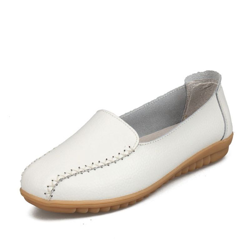 Dames Loafers Schoenen Casual Outdoor Slip Op Leren Flats