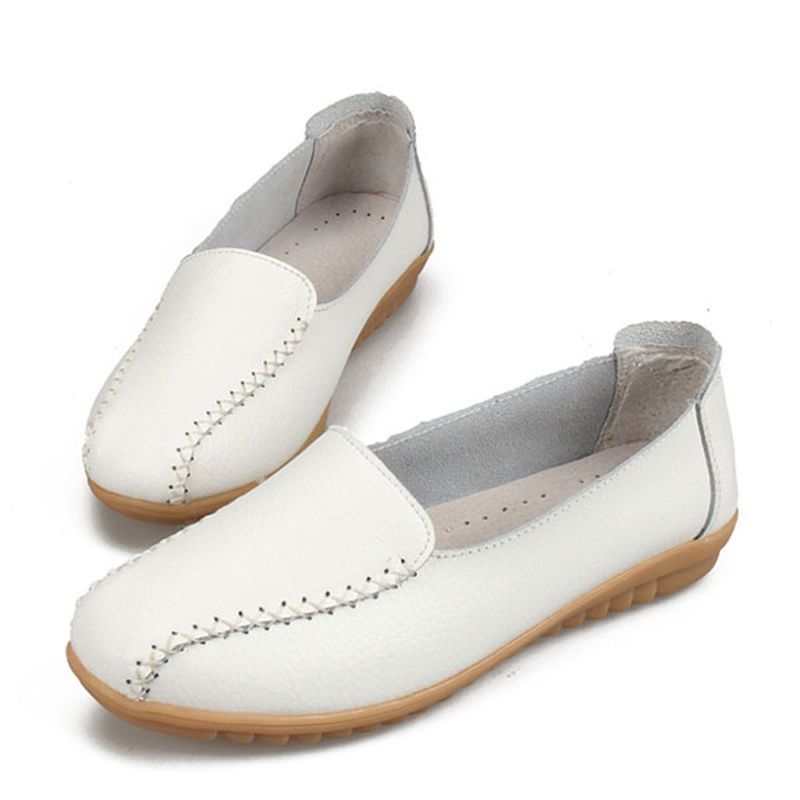 Dames Loafers Schoenen Casual Outdoor Slip Op Leren Flats