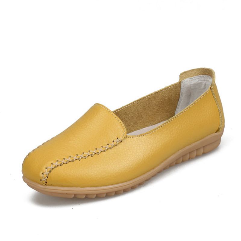 Dames Loafers Schoenen Casual Outdoor Slip Op Leren Flats