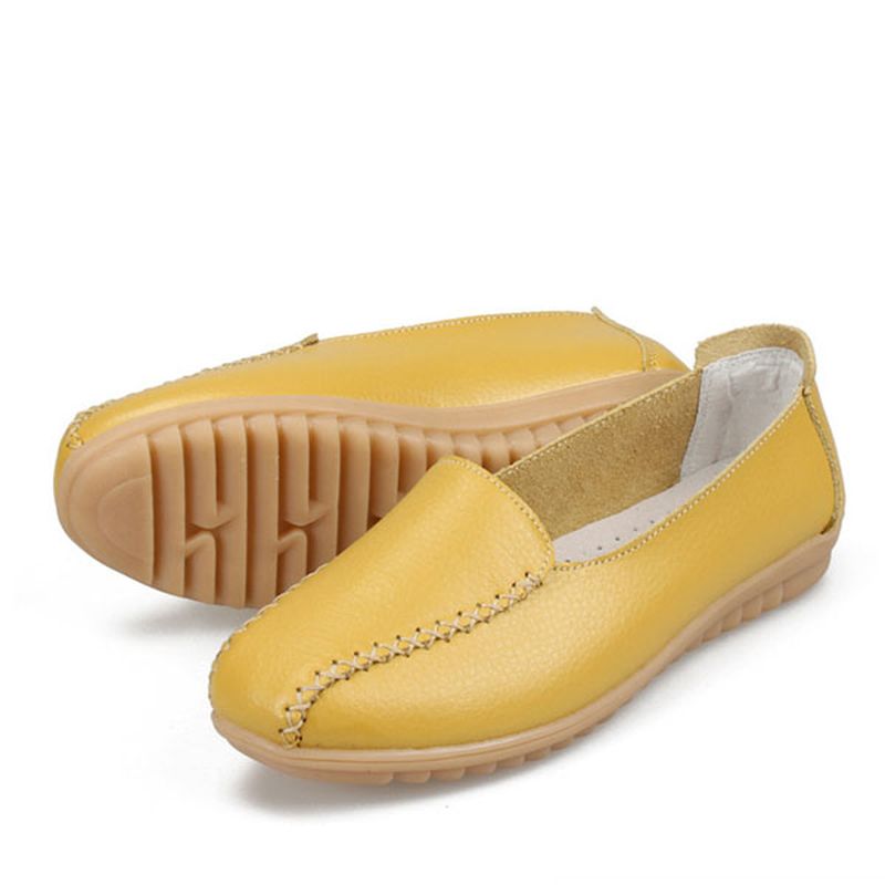 Dames Loafers Schoenen Casual Outdoor Slip Op Leren Flats