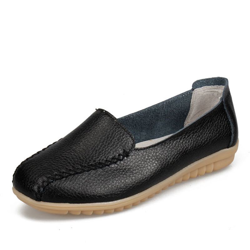 Dames Loafers Schoenen Casual Outdoor Slip Op Leren Flats