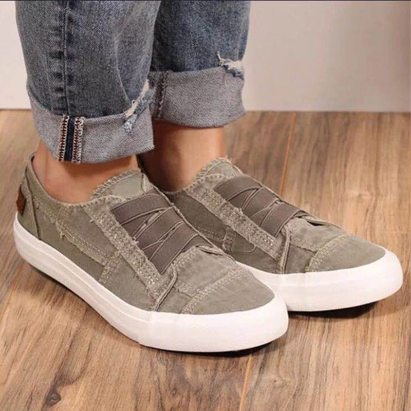 Dames Plus Maat Elastische Band Slip-on Effen Kleur Casual Dagelijks Flats