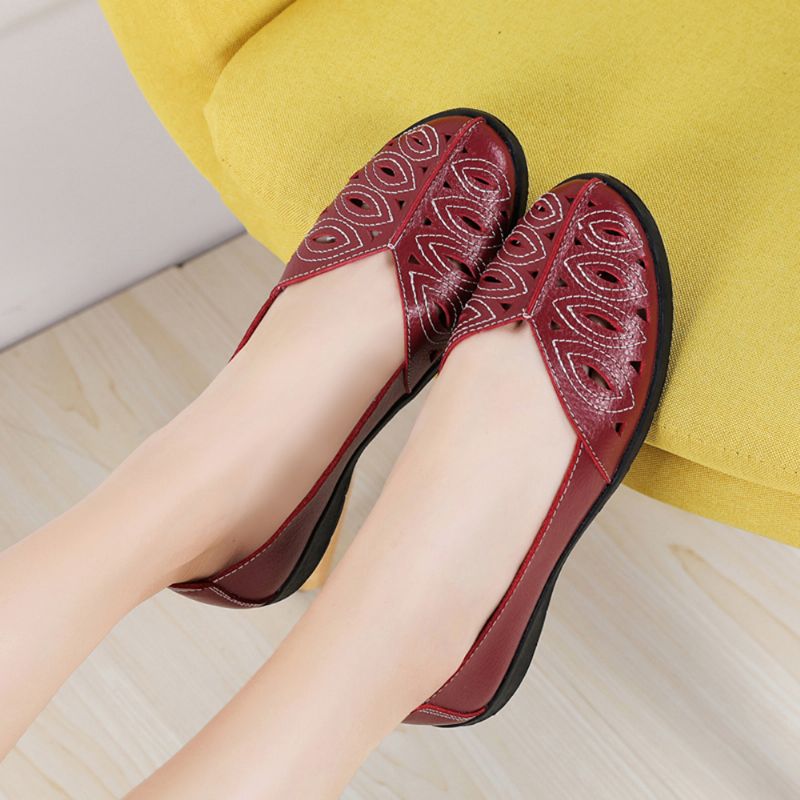 Dames Stiksels Bloem Holle Antislip Casual Slip-on Loafers
