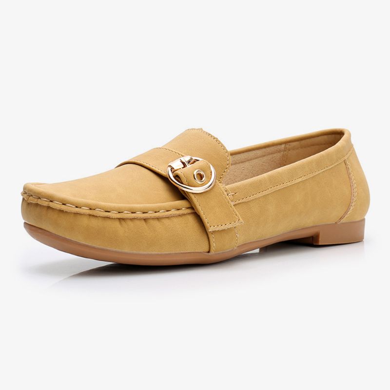 Dames Zachte Zool Metalen Gesp Slip Op Casual Dagelijkse Flats