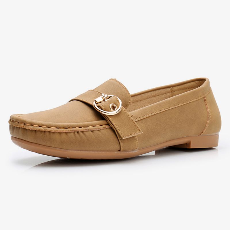 Dames Zachte Zool Metalen Gesp Slip Op Casual Dagelijkse Flats