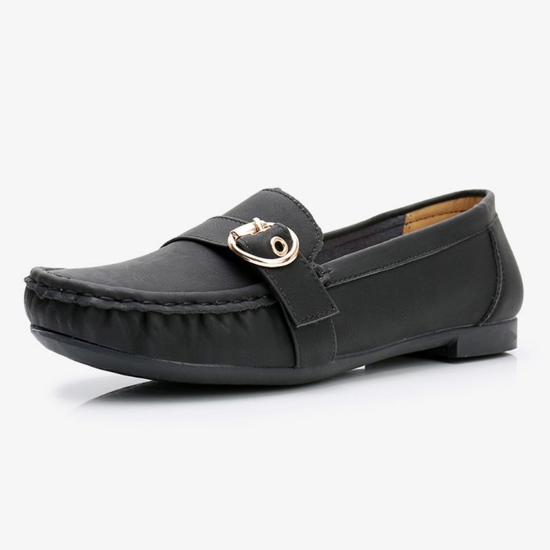 Dames Zachte Zool Metalen Gesp Slip Op Casual Dagelijkse Flats