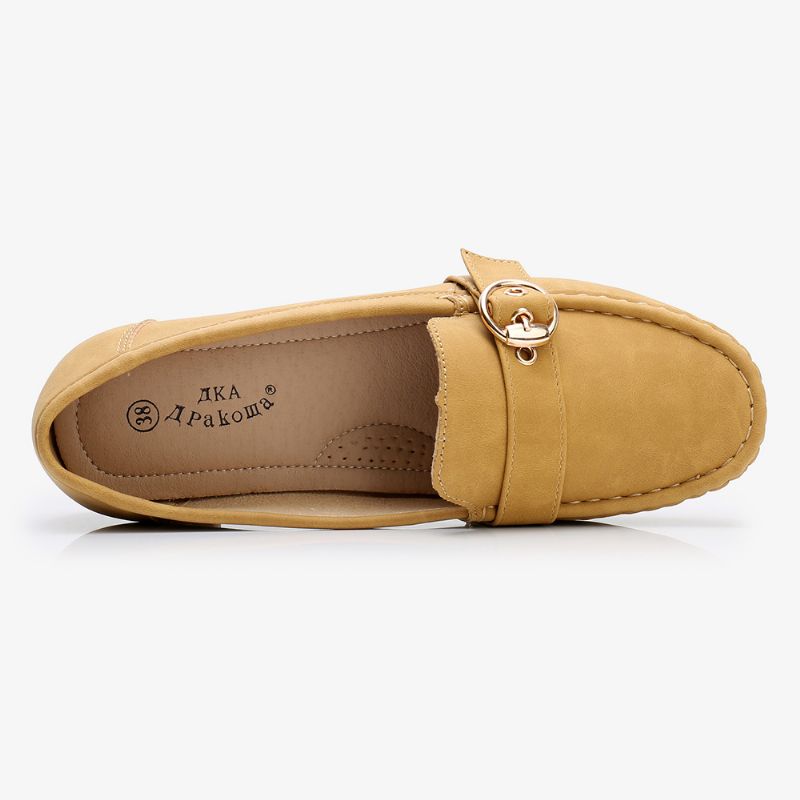 Dames Zachte Zool Metalen Gesp Slip Op Casual Dagelijkse Flats