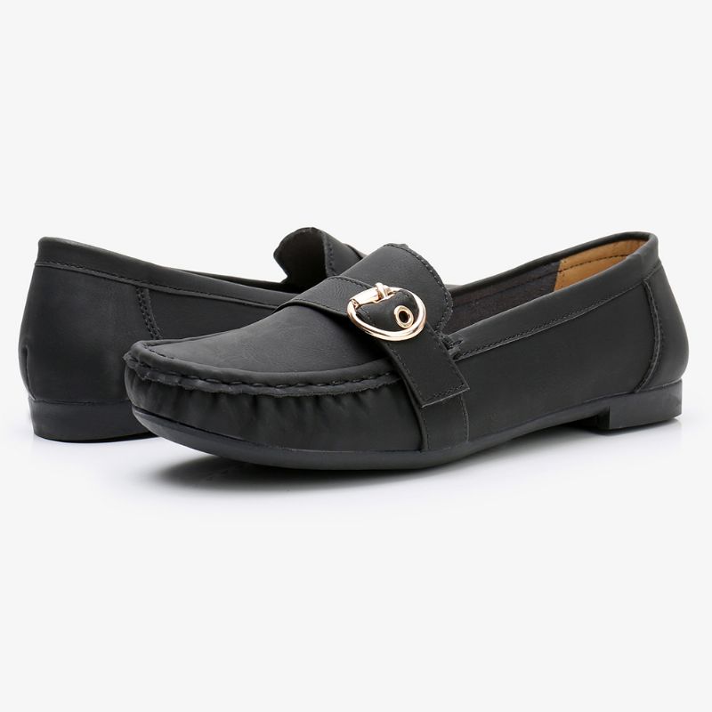 Dames Zachte Zool Metalen Gesp Slip Op Casual Dagelijkse Flats