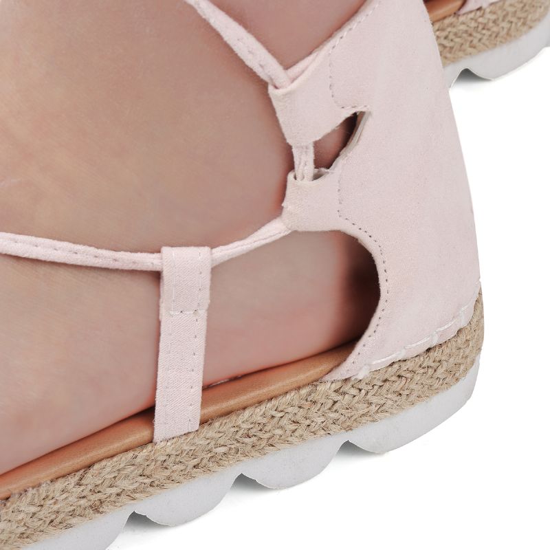 Espadrilles Met Bandjes Voor Dames Grote Maten Casual Effen Zomersandalen In Effen Kleur