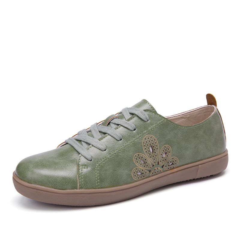 Gesloten Teen Hollow Out Lace Up Casual Platte Schoenen