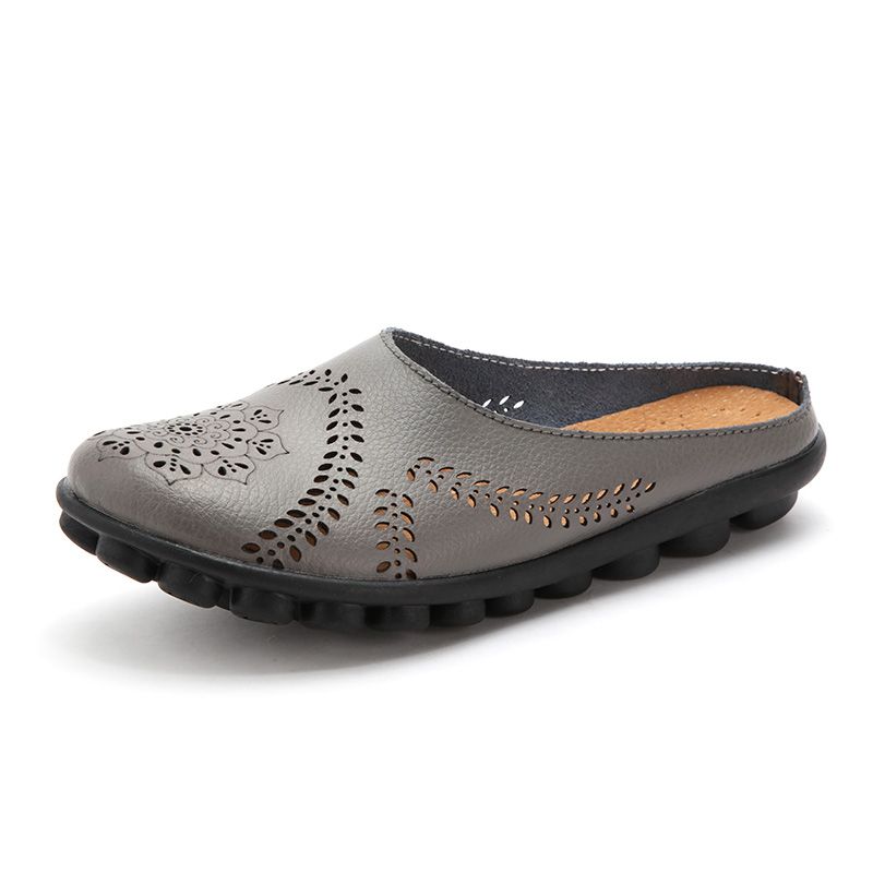 Grote Maat Uitgehold Pure Kleur Zachte Casual Flats Damesschoenen