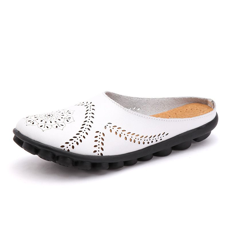 Grote Maat Uitgehold Pure Kleur Zachte Casual Flats Damesschoenen