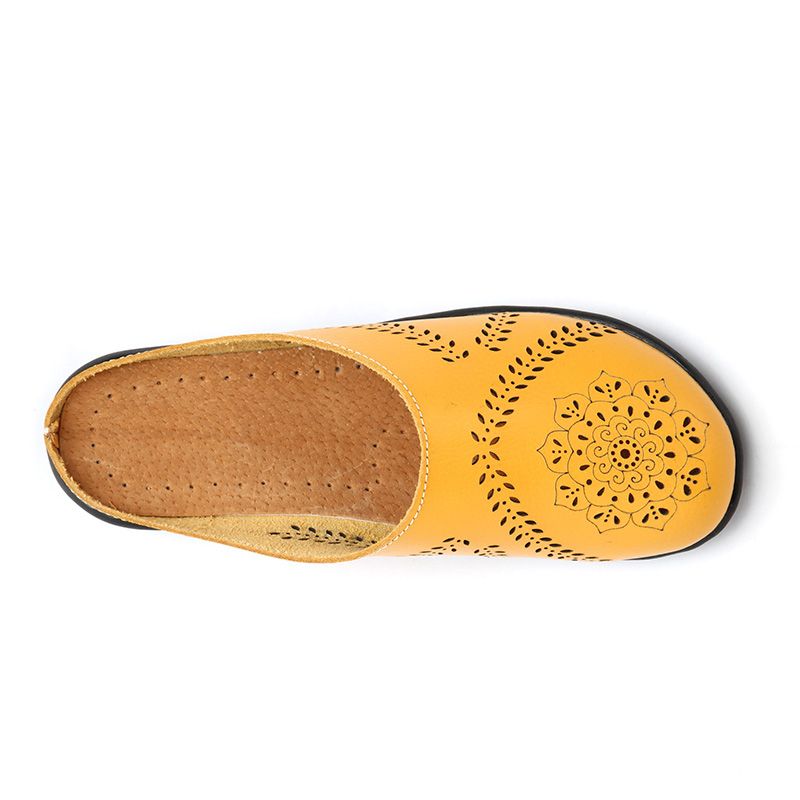 Grote Maat Uitgehold Pure Kleur Zachte Casual Flats Damesschoenen