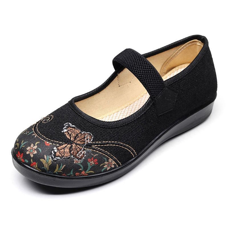 Mary Jane Platte Loafers Met Antislip-elastische Band Voor Dames