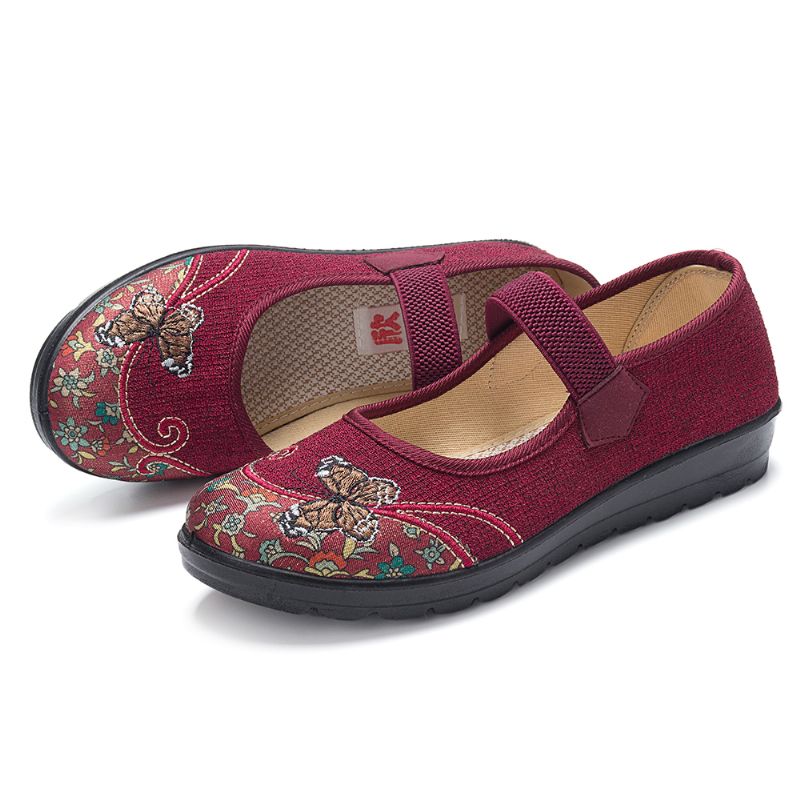 Mary Jane Platte Loafers Met Antislip-elastische Band Voor Dames