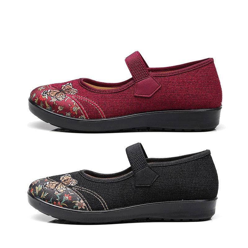 Mary Jane Platte Loafers Met Antislip-elastische Band Voor Dames