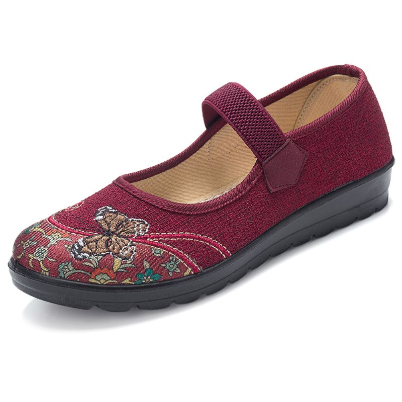 Mary Jane Platte Loafers Met Antislip-elastische Band Voor Dames