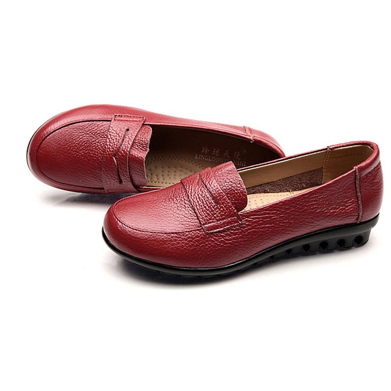 Nieuwe Dames Soft Casual Comfortabele Flats Loafers Slip-on Mode Ronde Neus Flats Schoenen