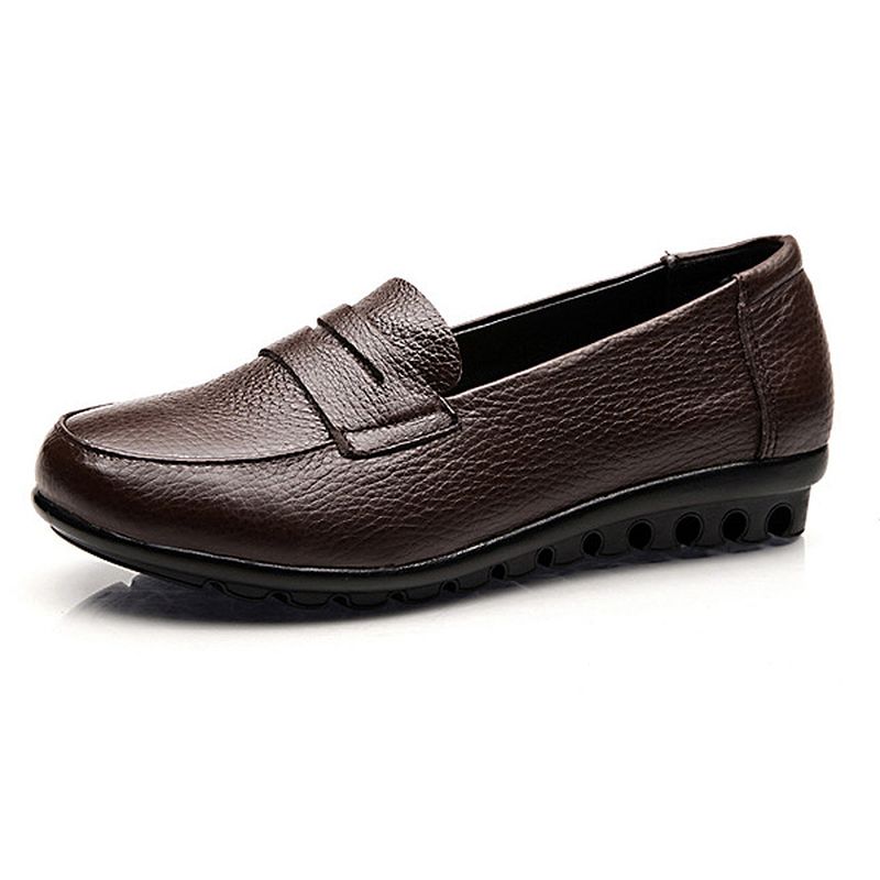 Nieuwe Dames Soft Casual Comfortabele Flats Loafers Slip-on Mode Ronde Neus Flats Schoenen