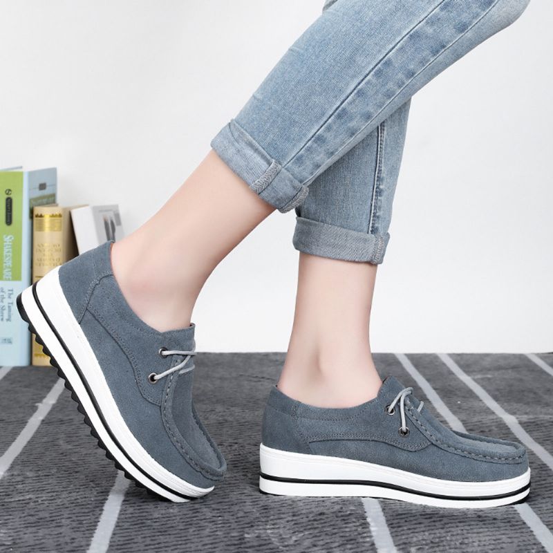 Platform Comfortabele Casual Suède Loafers