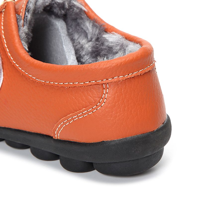 Platte Schoenen Met Voering Van Kunstbont Wintersneeuw Met Klittenband