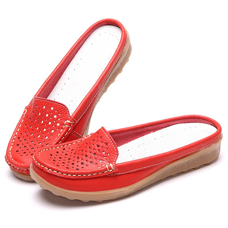 Zachte Holle Penny Loafers Met Ronde Neus