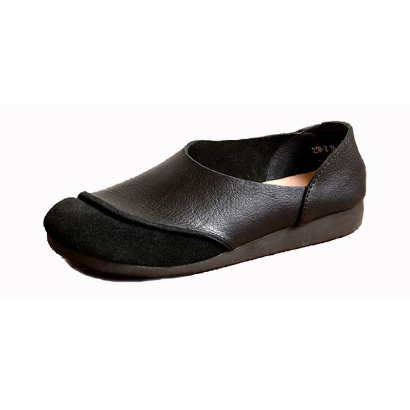 Zachte Leren Slip-on Patroon Match Casual Platte Schoenen