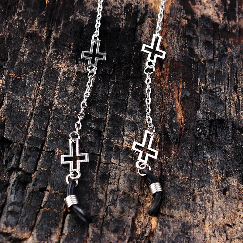 Bril Hangende Ketting Kruis Pentagram Zonnebril Ketting