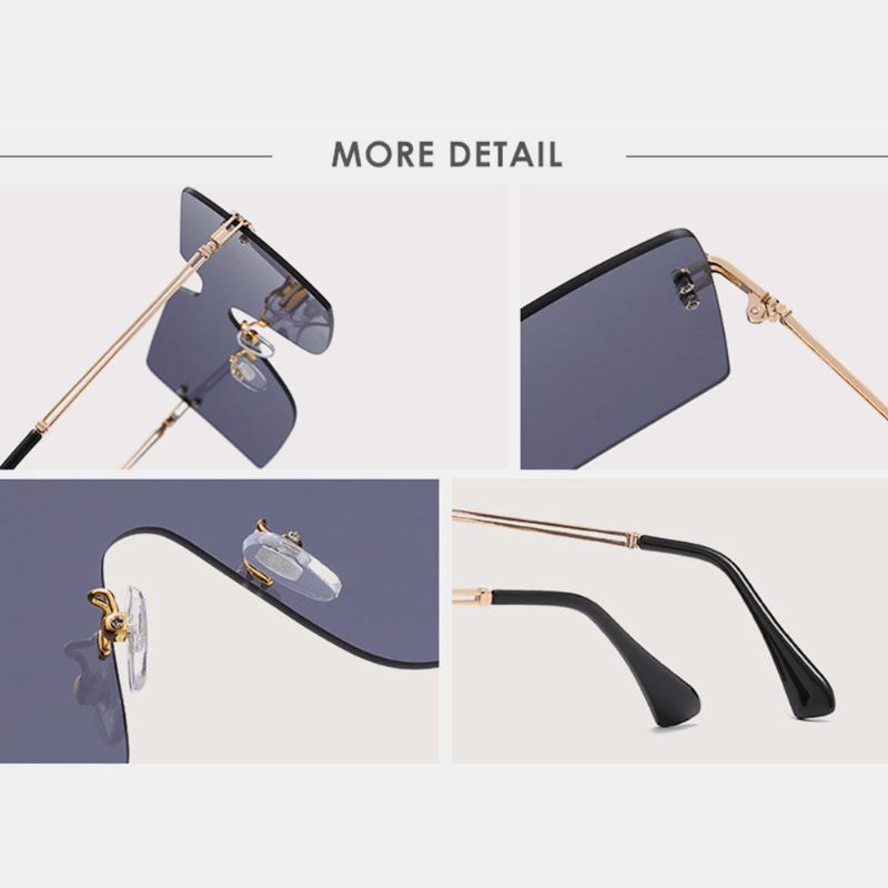 Dames Oversized Vierkante Frame Mode Metalen Uv-bescherming Zonnebril